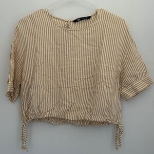 Stripe cropped blouse